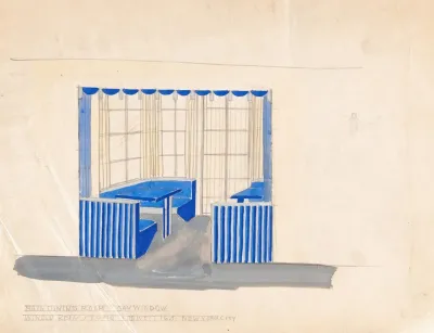 Designs For The Tavern Club 333 Michigan Avenue Chicago Illinois Perspective For Main Dining Room With Bay Window