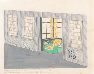 Designs For The Tavern Club 333 Michigan Avenue Chicago Illinois Sketch For Foyer And Bay Window