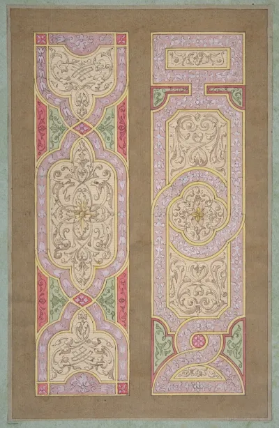 Designs For Two Panels Painted In Rinceaux