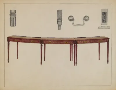 Desk In Two Sections Used By Members Of Congress