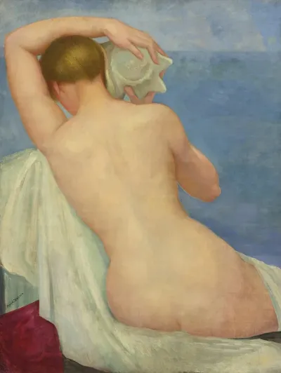 Desnudo De Espalda Con Caracol