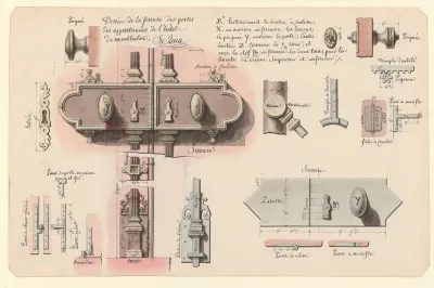 Dessin De La Ferrure Des Portes Des Appartemens Sic De Lhotel De Montholon