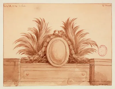 Dessin Dornement Pour Ou Dapres Le Couronnement Decoratif Dune Porte 54 Rue De Lille