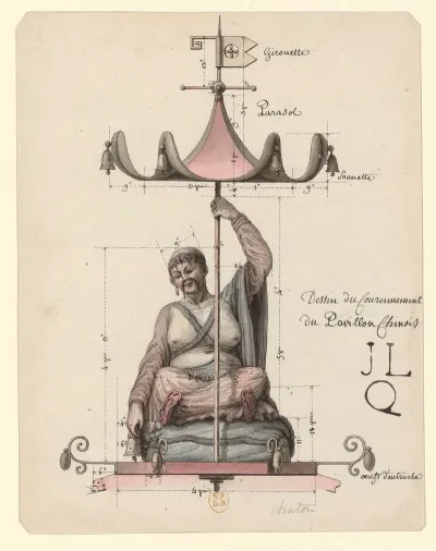 Dessin Du Couronnement Du Pavillon Chinois