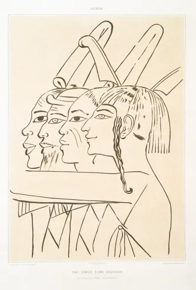 Dessin Fac Simile Dune Esquisse Necropole De Thebes Xviiie Dynastie