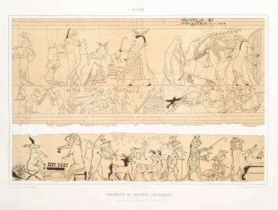 Dessin Fragments De Papyrus Satiriques Musee De Turin Musee De Londres