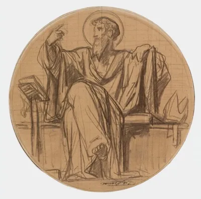 Dessin Preparatoire Pour Les Medaillons De Leglise De La Trinite 66 Rue Saint Lazare 9eme Arrondissement 3