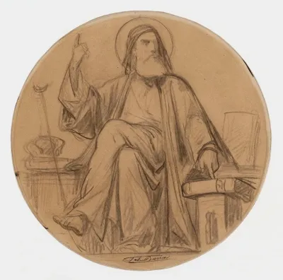 Dessin Preparatoire Pour Les Medaillons De Leglise De La Trinite 66 Rue Saint Lazare 9eme Arrondissement 4