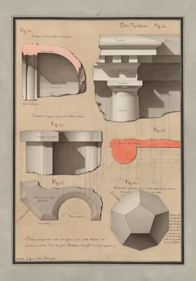 Dessin Qui Represente Avec Des Figures Par Quelles Teintes Et Comment On Doit Laver Les Plans Elevations Et Profils Des Corps Opaques 26