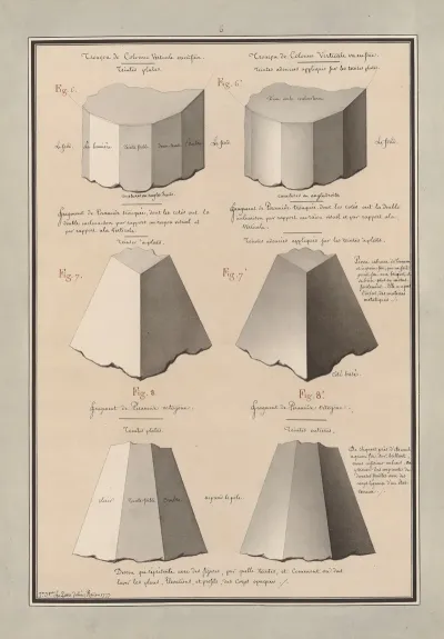 Dessin Qui Represente Avec Des Figures Par Quelles Teintes Et Comment On Doit Laver Les Plans Elevations Et Profils Des Corps Opaques 36