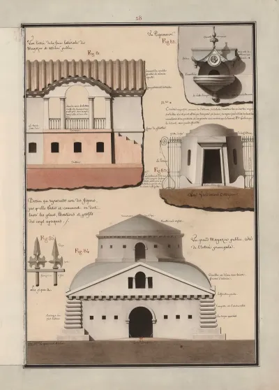 Dessin Qui Represente Avec Des Figures Par Quelles Tintes Et Comment On Doit Laver Les Plans Elevations Et Profils Des Corps Opaques