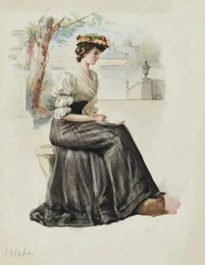 Dessinatrice Sur Les Quais De Seine