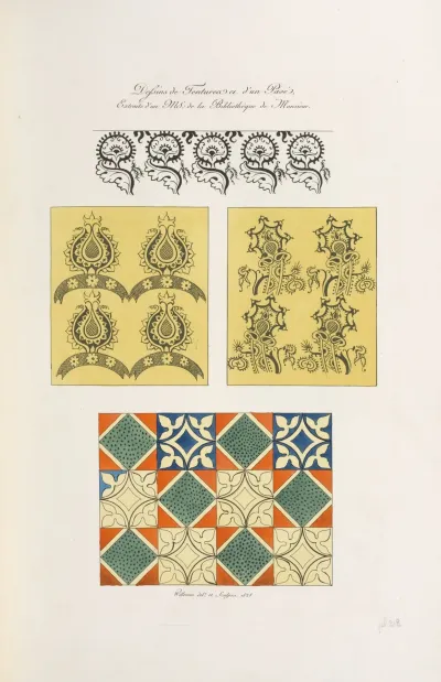Dessins De Tentures Et Dun Pave Extraits Dun Ms De La Bibliotheque De Monsieur