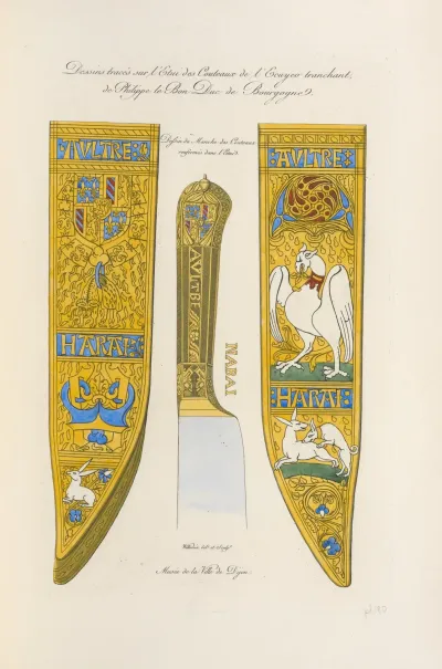 Dessins Traces Sur Letui De Couteaux De Lecuyer Tranchant De Philippe Le Bon Duc De Bourgogne