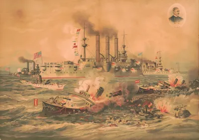 Destruction Of Admiral Cerveras Fleet At Stantigo De Cuda July 3rd 1898 2