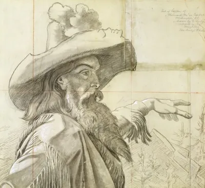 Detail Of Cartoon For Mural Westward The Course Of Empire