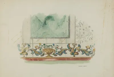 Detail Painted Decoration On Sanctuary Wall