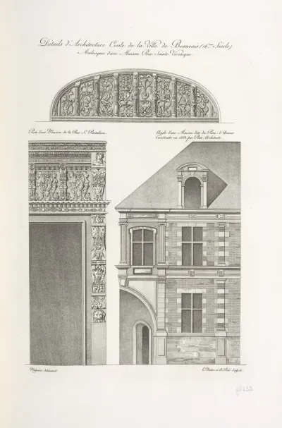 Details Darchitecture Civile De La Ville De Beauvais 16me Siecle Arabesques Dune Maison Rue Sainte Veronique