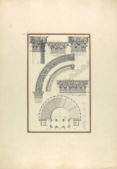 Details Of The Corinthian Order At The Third Theater Of Laodicea And Plan Of The Circus At Laodicea