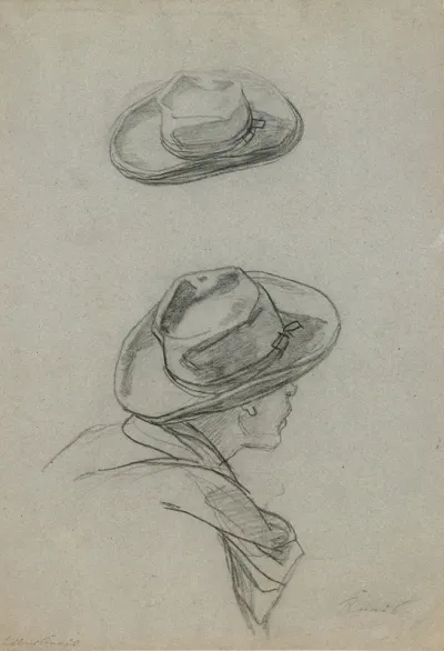Details Of The Models Head And Hat For La Peinture Realiste