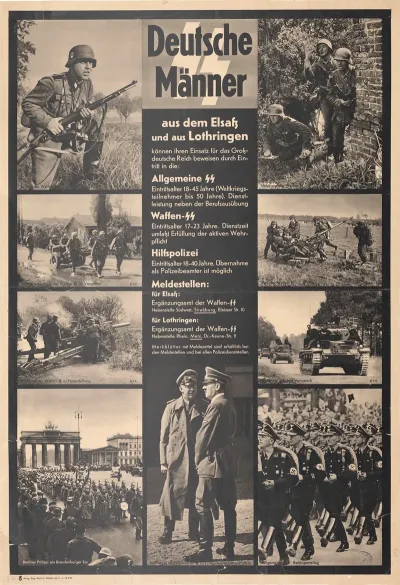 Deutsche Maenner Ss Aus Dem Elsass Und Aus Lothringen Konnen Ihren Einsatz Fur Das Grossdeutsche Reich Beweisen