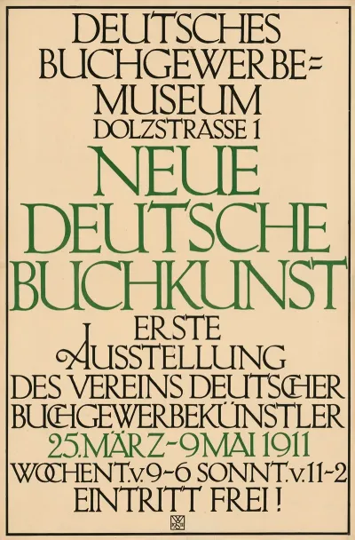 Deutsches Buchgewerbemuseum Neue Deutsche Buchkunst Erste Ausstellung 1911
