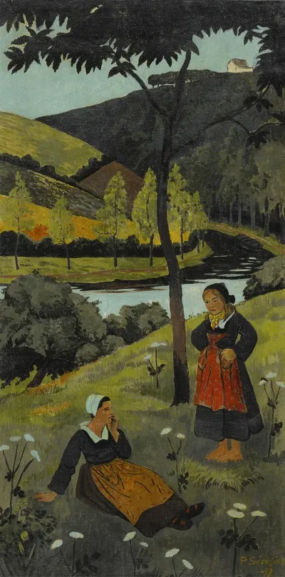 Deux Bretonnes Au Bord De Laulne