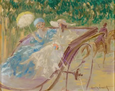 Deux Elegantes En Caleche