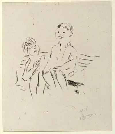 Deux Enfants Sur Un Banc