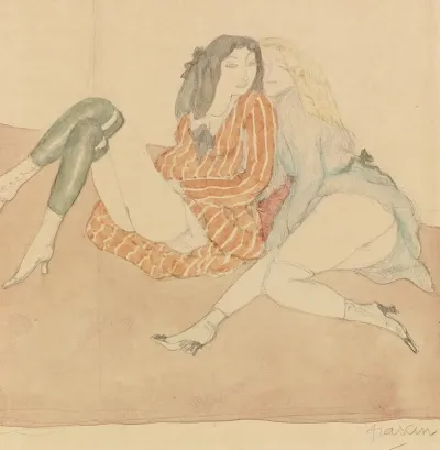 Deux Jeunes Filles Par Terre