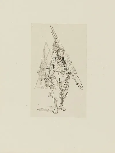 Deux Pecheuses A Pied Dessin Non Utilise