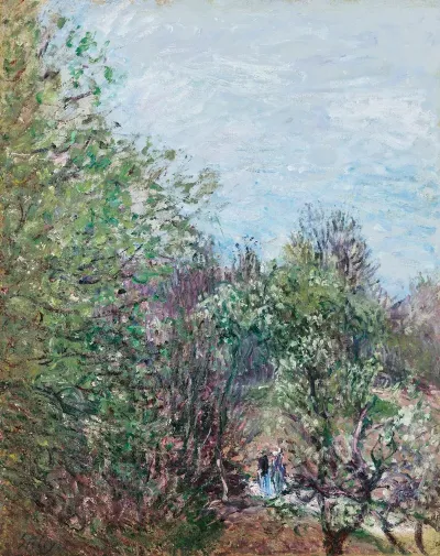 Deux Personnages A La Lisiere Dun Bois Veneux Nadon