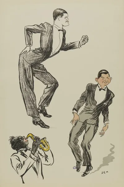 Deux Personnages Masculins Dansant Le Charleston