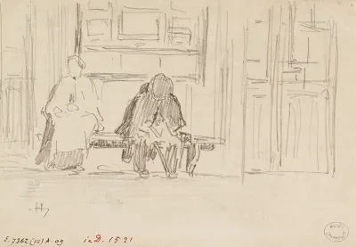 Deux Personnages Sur Un Banc