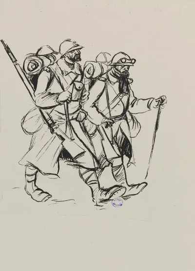 Deux Soldats Marchant Sur La Droite