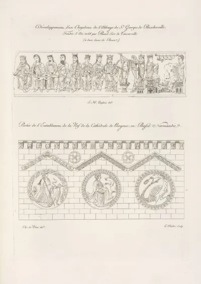 Developpement Dun Chapiteau De Labbaye De St Georges De Boscherville Partie De Lentablement De La Nef De La Cathedrale De Bayeaux En Basse Normandie