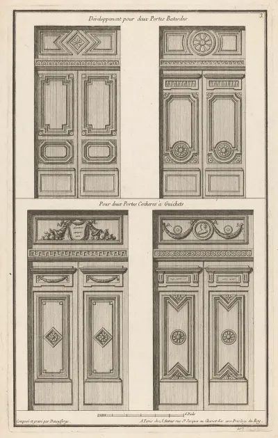 Developpement Pour Deux Portes Batardes Pour Deux Portes Cocheres A Guichets