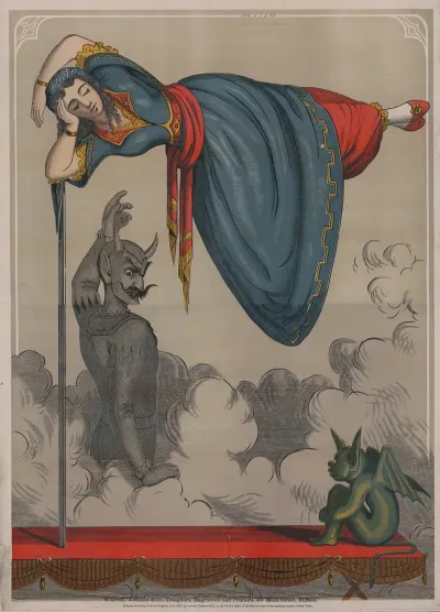 Devils And Floating Girl Circus Stock Poster