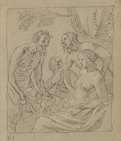 Diana And Two Nymphs Receiving Gifts From A Satyr Recto