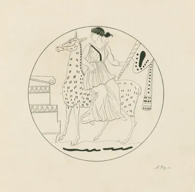 Diana Mounted On A Hind Before A Funerary Altar