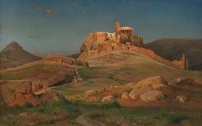 Die Akropolis Im Abendlicht
