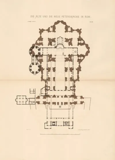 Die Alte Und Die Neue Peterskirche In Rom