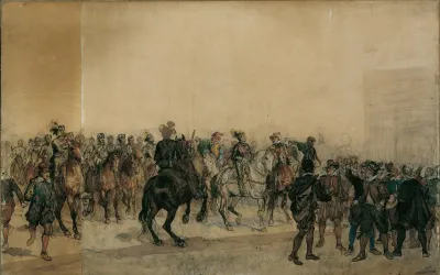 Die Ankunft Der Kurassiere Henri Duval Graf Von Dampierres Im Burghof