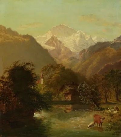 Die Ansicht Der Jungfrau Bey Interlaken