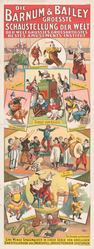 Die Barnum Bailey Groesste Schaustellung Der Welt Eine Menge Spassmacher In Einer Serie Von Drolligen