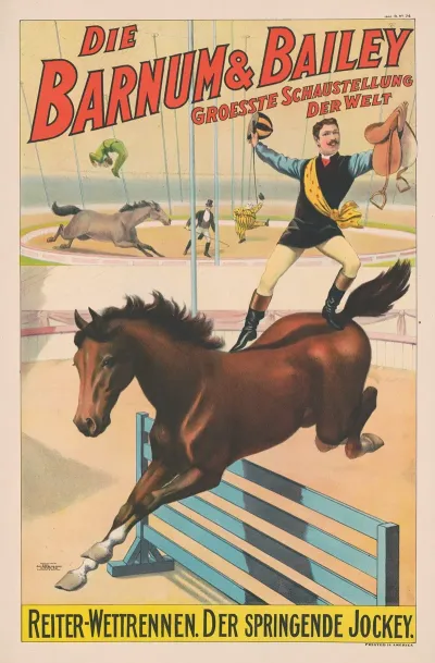 Die Barnum Bailey Groesste Schaustellung Der Welt Reiter Wettrennen Der Springende Jockey