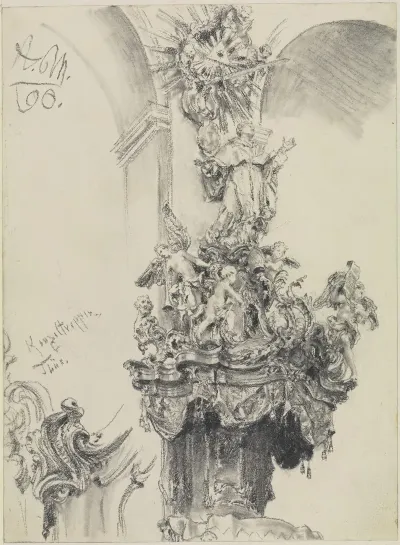 Die Bekronung Der Kanzel Der Augustinerkirche In Wurzburg
