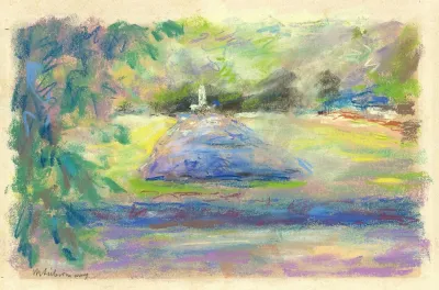 Die Blumenterrasse In Wannsee Mit Blick Auf Den Fischotterbrunnen