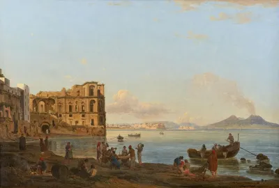Die Bucht Von Neapel Mit Dem Palazzo Donna Anna