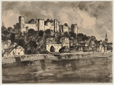 Die Burg Chinon Und Das Ufer Der Vienne